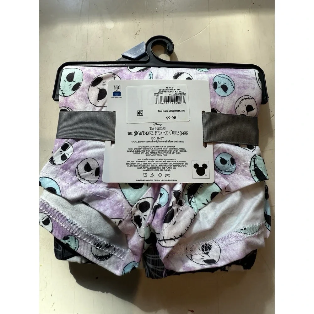 Women's Disney The Night Before Christmas 2 Pack Pajama Sleep Shorts NWT Sz XS - Picture 2 of 2